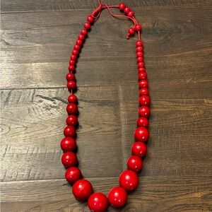Elegant Red Beaded Necklace